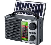Porcheddu energía solar de emergencia manivela Radios am FM tiempo Radios, SOS, 3 modos, lámpara lectura