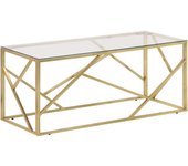 vidaXL Mesa de centro acero inoxidable y vidrio templado Plateado, Dorado, Plateado y blanco Mesita de Salón o Comedor o Auxiliar Mesa de Café Meuble Salón