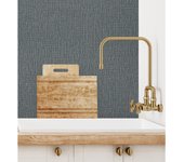 Muestra DIN A4 de Papel pintado vinílico lavable efecto tela de lino con textura en relieve - Vernon 681010 de GAULAN