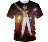 Summer fashion hot selling trend rock singer 3D printed print pattern casual personality comfortable short sleeved T-shirt