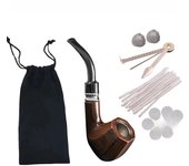 High quality Vintage Durable Wooden Smoking Pipe Creative Reducing Tar Cigarette filter Microfilter Healthy Hookah Pipe Men Gift