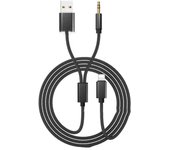 FGNS. Cable Auxiliar Coche  de audio con carga 2 en 1 para iPhone iPad, cable de conector auxiliar de 3,5 mm que funciona con auriculares con altavoz estéreo de coche