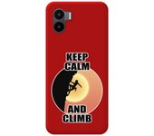Funda Silicona Líquida Roja compatible con Xiaomi Redmi A2 diseño Mujer Escalada Dibujos