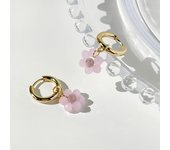 GHIDBK Boho Candy Color Acrylic Daisy Hoop Earring For Women Multicolor Cute Flower Charm Huggie Earrings Summer Jewelry Gift