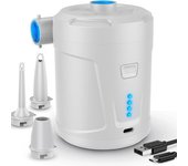 Bomba de Aire Eléctrica, 5200 mAh Bathería Recargable, para Piscina Infantil, Mini Bomba de Aire Eléctrica with 3 Boquillas de Aire, Inflador rápido para Bote Inflable/Colchón de Aire