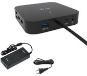 Estación de acoplamiento de pantalla dual I-TEC USB-C con suministro de energía y cargador universal C31DUALDPDOCKPD100W