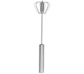 Batidor de huevos semiautomático de acero inoxidable, pequeño batidor de huevos, batidora de mano para uso en la cocina (12 pulgadas)