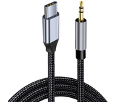 CABLEPELADO Cable USB C a Jack 3.5 mm AUX, Cable de Audio USB-C a 3.5 mm, Cable Auxiliar de Nylon Trenzado para USB-C, Auxiliar vehículo, Compatible con Iphone, Samsung, Huawei y otros, Nylon, 50 cm