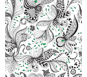 Papel Pintado Floral Abstracto Verde
