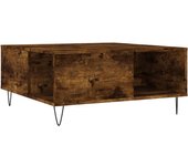 vidaXL Mesa de centro madera contrachapada 80x80x36,5 cm Blanco, Negro, Roble Sonoma Mesita de Salón o Comedor o Auxiliar Mesa de Café Meuble Salón