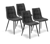 Furniture Style S.L. - Pack de 4 Sillas de Comedor Estilo Industrial Ivy con Tapizado Acolchado y Patas Metálicas