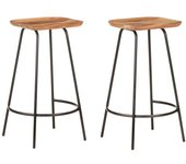vidaXL Taburetes de cocina 2 unidades madera maciza de acacia