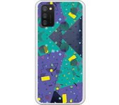 Funda compatible con Samsung Galaxy A02S - Geometría Abstracta fondo Azul