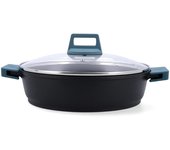 Tarteras Quid Confort azul/negro mate – Aluminio fundido – 24 a 36 cm – Capacidad hasta 6L – Antiadherente – Inducción