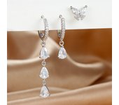 3PCS Zircon Water Drop Small Hoop Earrings Set for Women Stainless Steel Huggies Pendant Piercing Earrings Luxury Jewelry aretes