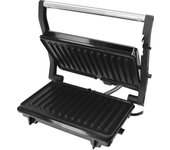 Sandwichera Grill Doble 1000w Parilla Eléctrica, Panini Press Grill, 1000w, Placa Antiadherente, Apertura 180º