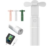Ventilador portátil Tech Candy Easy Breezy, recargable, con 2 velocidades, silencioso, alimentación por USB para uso en interiores y exteriores (rosa)