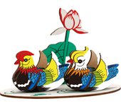 DAM. Puzzle 3D madera Patos orientales 27 piezas. 16,7x8,9x11,6 cm. 17x9x12cm.