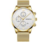 Reloj para Hombre con Estilo Romano y 3 Subesferas - Correa Milanés de Alta Durabilidad - Precisión Suiza