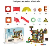 Light Magnetic Tiles Building Blocks for Kids, 3D Clear Educational STEM Building Toys, Magnetic Marble Run Blocks Toys for Kids