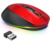 BOW Purple Wireless Mouse Rechargeable Mouse for Laptop Small Cordless Mice  Quiet Click LED Rainbow Lights for Computer