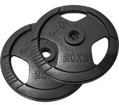 OZIO FITNESS 2 Discos de Pesas 20 kg 50 mm de 3 agarres Hierro Fitness