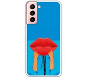 Funda compatible con Samsung Galaxy S21 - S30 (4G/5G) - Beso fondo Azul