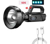 Powerful LED Flashlight Portable Searchlight Camping Flashlight Rechargeable Spotlight Outdoor Waterproof Handheld LED Torch