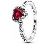 Anillo Pandora Corazón Nivelado Rojo Brillante
