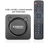 KANAVI Smart TV Box Android13 Google Voice Assistant Amlogic S905W2 Support 4K Video HDR10+ 2.4G+5.8G Wifi Bluetooth Chromecast
