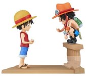 Figura banpresto one piece world collectable log stories luffy y ace 8cm