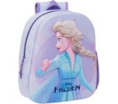 DISNEY Safta FROZEN 3D - Mochila escolar 3D, Adaptable a Carro, Fácil Limpieza, Ideal para Niñas de Diferentes Edades, Cómoda y Versátil, Calidad y Resistencia, 33x10x27 cm, Color bonita  Licencia oficial y calidad garantizado
