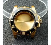 High-quality Silvery Black Case have inner ring 40.5mm watch men's case FIT NH34 NH35 NH36 movement Automtaic Watch Box