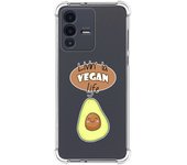 Funda Silicona Antigolpes para Vivo V23 5G diseño Vegan Life Dibujos