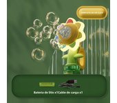 Bubble Machine Sunflower Light Sound Electric Automatic Bubbles Maker Summer Soap Blower Outdoor Games Toys for Girls Children