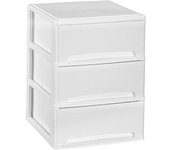 COM-FORT HOUSE  Cajonera Apilable de Plástico  Modelo Lineas  Color Blanco Cajones de Almacenamiento Modular