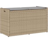 vidaXL Banco de almacenaje con cojín gris claro 100 cm ratán sintético en color Gris claro y gris oscuro/gris y azul marino/Negro y blanco crema y más | acolchados duraderos para sofás de jardín terraza exterior