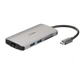 D-link hub usb-c 8 en 1 lector sd, microsd, hdmi 4k, usb-c, rj45, 3x usb 3.0