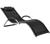 SoBuy OGS38-SCH Tumbona de Jardín,Silla de terraza, Estructura de Hierro, Malla Transpirable Teslin,ES