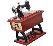 Máquina de coser de simulación retro, caja de música, decoración de festival, idea de regalo única