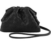 Bolso de mano de piel vegana plisada, bolso de mano con diseño de bola de masa de nube súper suave para mujer, bolso de mano de noche de PU.