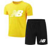 Men's casual fashion summer mesh suit men's quick-drying breathable sports suit short-sleeved T-shirt suit men's jogging suit