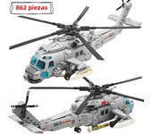 SEMBO SWAT Police Technical Armed Helicopter Building Blocks Model Military STEM Kit WW2 Aircraft Bricks DIY Toys For Boys Adult