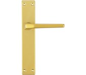 JUEGO DE MANILLAS DE ALUMINIO ANODIZADO MODELO 2100 CON PLACA CUADRADA EN ACABADO F3 ORO - MARCA CAMBESA