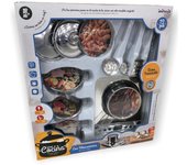 IMITOYS Menaje de Cocina 12 Piezas Acero Inoxidable con Vitrocerámica - Divertidos Platos