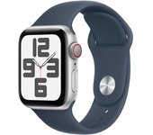 Apple Watch SE 2024 GPS Cellular 40mm Caja de aluminio plateado con correa deportiva azul denim Talla S/M