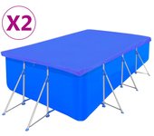 Cubierta de piscina 2 Unidades rectangular PE 400x207cm 90g/m²