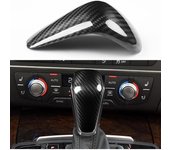 Cubierta de perilla de cambio de fibra de carbono real para Audi A4 2014-2016 / A5 Q5 2013-2017 / A6 A7 Q7 2012-2015 / S6 S7 2013-2015 Cambio de marchas automático Accesorios de ajuste interior Brillante no ABS
