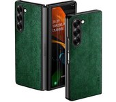 Premium Luxury leather Phone Case for Samsung Galaxy Z Fold 6 5 4 3 Funda Retro Business Style Solid color cover