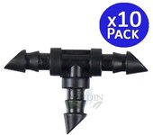 Suinga Pack 10 Te Microtubo 4mm para Unir 4,5 X 6,5mm - Accesorio Riego por Goteo